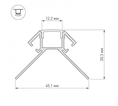 Профиль Arlight ARH-DECORE-S12-EXT-2000 ANOD внешний 023889 Профиль Arlight ARH-DECORE-S12-EXT-2000 ANOD внешний 023889