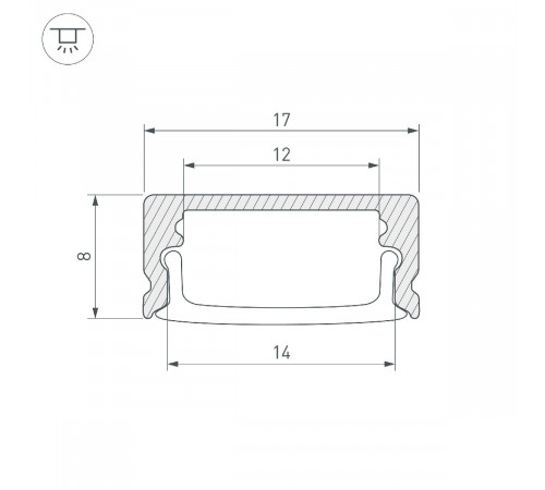 Профиль Arlight LINE-1708-2000 ANOD BLACK 040299 Профиль Arlight LINE-1708-2000 ANOD BLACK 040299