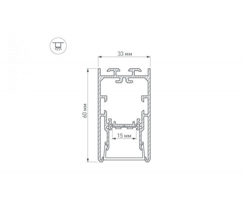 Профиль с экраном Arlight S2-LINE-3360-2500 ANOD+OPAL 021171