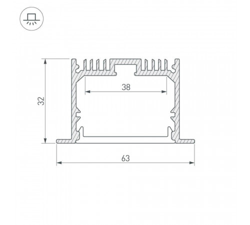 Профиль Arlight SL-LINIA62-F-2000 ANOD 019292 Профиль Arlight SL-LINIA62-F-2000 ANOD 019292