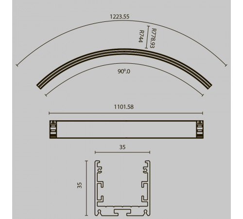 Радиусный профиль Maytoni Led strip ALM-3535R-B-EX-90°-1.5M Радиусный профиль Maytoni Led strip ALM-3535R-B-EX-90°-1.5M