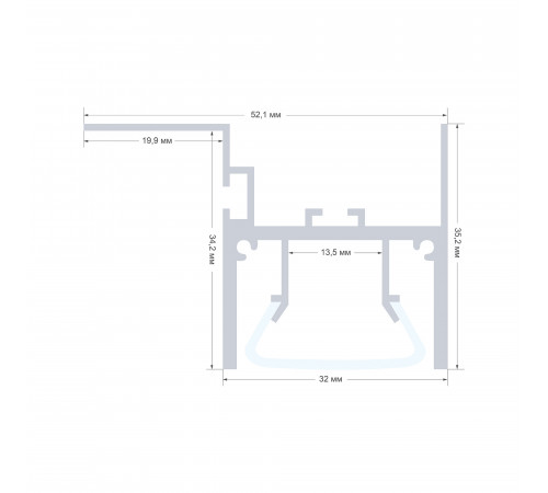 Алюминиевый профиль для натяжного потолка Apeyron 08-54