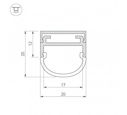 Профиль Arlight ARH-WIDE-B-H20-2000 ANOD 016188 Профиль Arlight ARH-WIDE-B-H20-2000 ANOD 016188