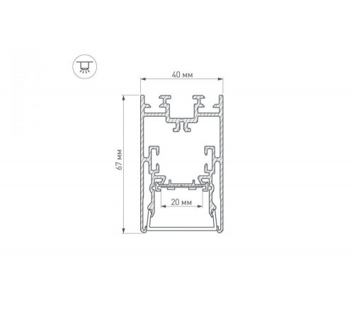 Профиль с экраном Arlight S2-LINE-4067-2500 ANOD+OPAL 021172 Профиль с экраном Arlight S2-LINE-4067-2500 ANOD+OPAL 021172