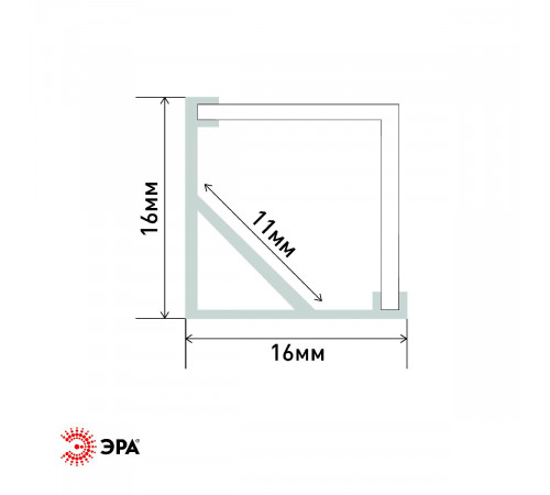 Комплект с угловым анодированным профилем Эра 1616S Б0039466 Комплект с угловым анодированным профилем Эра 1616S Б0039466