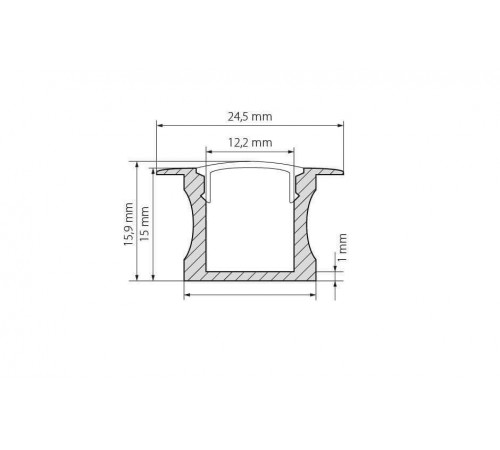 Профиль с экраном Arlight ALU-SLIM-H15-F-2000 ANOD+FROST 018243 Профиль с экраном Arlight ALU-SLIM-H15-F-2000 ANOD+FROST 018243