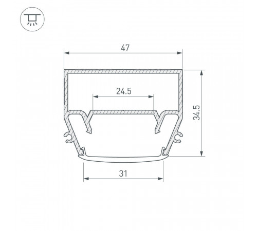 Профиль Arlight STRETCH-S-35-CEIL-CENTER-2000 (GAMMA35) 040699 Профиль Arlight STRETCH-S-35-CEIL-CENTER-2000 (GAMMA35) 040699