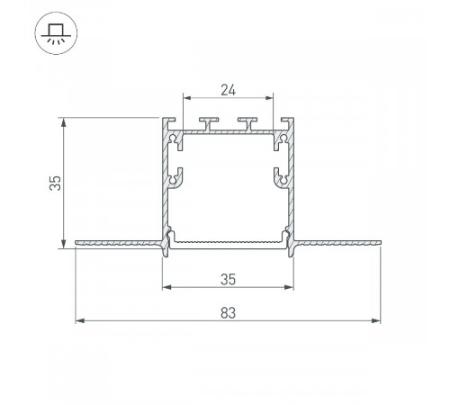 Профиль Arlight SL-LINIA32-FANTOM-3000 ANOD 036225