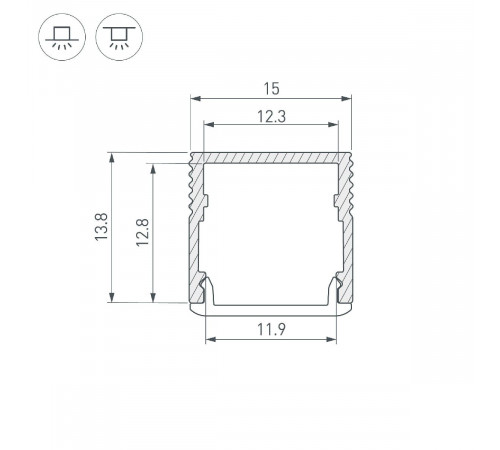 Алюминиевый профиль Arlight SL-MINI-15-2000 BLACK 049020 Алюминиевый профиль Arlight SL-MINI-15-2000 BLACK 049020