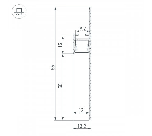 Алюминиевый профиль Arlight ARH-PLINTUS-50-FANTOM-3000 ANOD 052662 Алюминиевый профиль Arlight ARH-PLINTUS-50-FANTOM-3000 ANOD 052662
