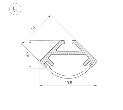 Алюминиевый профиль Arlight SL-KANT-H10-2000 ANOD 049013 Алюминиевый профиль Arlight SL-KANT-H10-2000 ANOD 049013