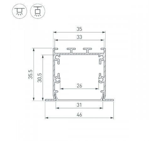 Алюминиевый профиль Arlight LINIA49-F-S-2000 WHITE 041876 Алюминиевый профиль Arlight LINIA49-F-S-2000 WHITE 041876