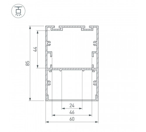Профиль Arlight ARH-LINE-6085-2000 BLACK 018681 Профиль Arlight ARH-LINE-6085-2000 BLACK 018681