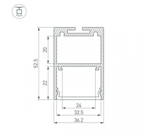 Алюминиевый профиль Arlight ARH-Line-3750A-3000 Anod 036137 Алюминиевый профиль Arlight ARH-Line-3750A-3000 Anod 036137
