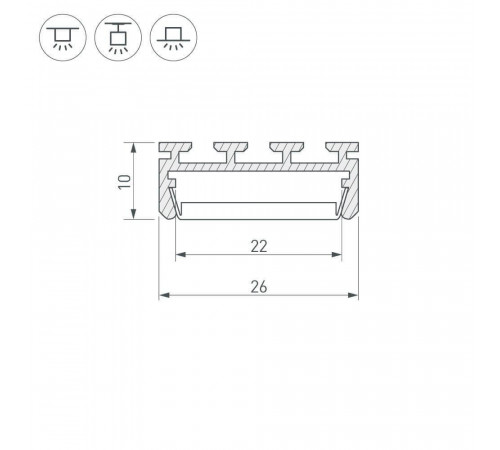Профиль Arlight PLS-LOCK-2000 ANOD 016397 Профиль Arlight PLS-LOCK-2000 ANOD 016397