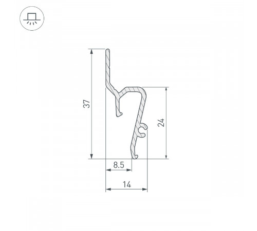 Профиль Arlight STRETCH-SHADOW-TECH-VENT-2000 BLACK (A2-DELTA) 041160 Профиль Arlight STRETCH-SHADOW-TECH-VENT-2000 BLACK (A2-DELTA) 041160