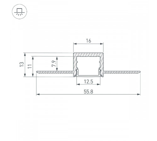 Алюминиевый профиль Arlight SL-LINIA16-FANTOM-2000 ANOD 049012 Алюминиевый профиль Arlight SL-LINIA16-FANTOM-2000 ANOD 049012