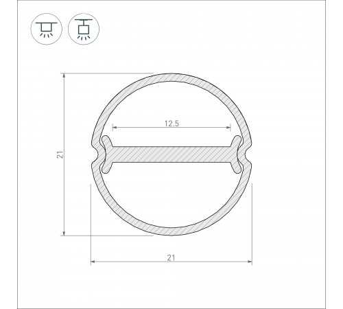 Алюминиевый профиль Arlight ARH-ROUND-D20-DUAL-2000 ANOD 039218 Алюминиевый профиль Arlight ARH-ROUND-D20-DUAL-2000 ANOD 039218