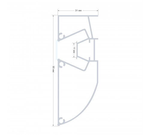 Алюминиевый профиль для натяжного потолка Apeyron 08-58