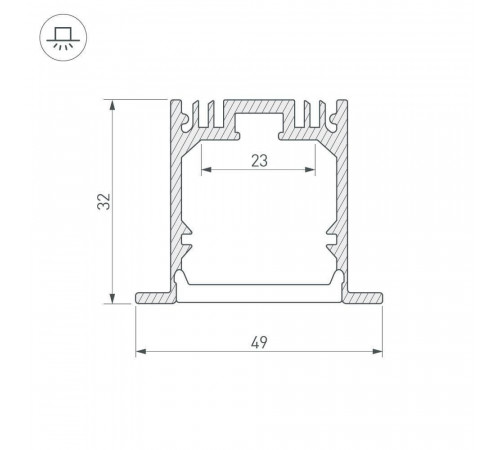 Профиль Arlight SL-LINIA49-F-2000 ANOD 019313 Профиль Arlight SL-LINIA49-F-2000 ANOD 019313