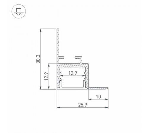 Алюминиевый профиль Arlight ARH-Ceil-S16-2000 Anod 034977 Алюминиевый профиль Arlight ARH-Ceil-S16-2000 Anod 034977