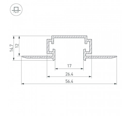 Профиль Arlight TEK-PDS-D-2000 026515 Профиль Arlight TEK-PDS-D-2000 026515