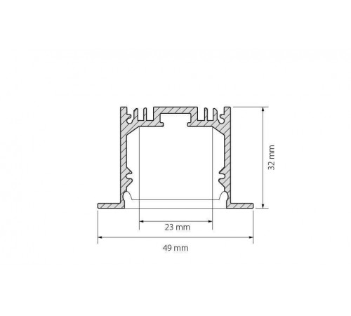 Профиль с экраном Arlight SL-LINIA49-F-2500 ANOD+OPAL 020469