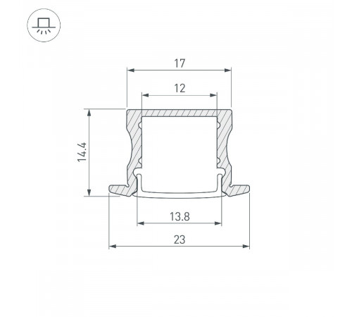 Алюминиевый профиль Arlight LINE-2315-F-2000 ANOD BLACK 044278 Алюминиевый профиль Arlight LINE-2315-F-2000 ANOD BLACK 044278