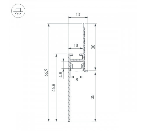 Профиль Arlight PLINTUS-FANTOM-BENT-H35-SIDE-2000 BLACK 043676 Профиль Arlight PLINTUS-FANTOM-BENT-H35-SIDE-2000 BLACK 043676