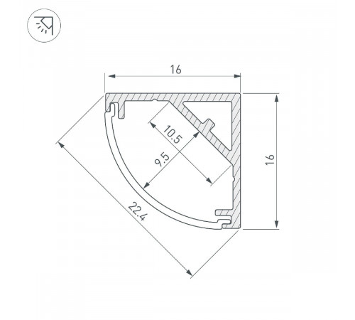 Профиль Arlight SL-KANT-H16-S10-2000 ANOD 053562 Профиль Arlight SL-KANT-H16-S10-2000 ANOD 053562