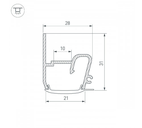 Профиль Arlight STRETCH-S-20-WALL-SIDE-2000 (RESPECT-ST) 040701 Профиль Arlight STRETCH-S-20-WALL-SIDE-2000 (RESPECT-ST) 040701
