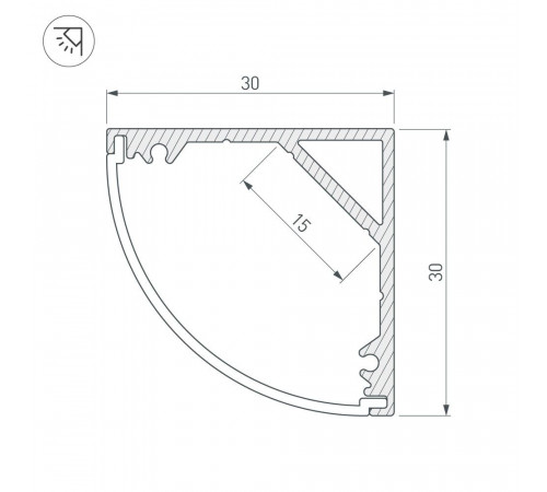 Профиль Arlight SL-KANT-H30-3000 ANOD 046182 Профиль Arlight SL-KANT-H30-3000 ANOD 046182