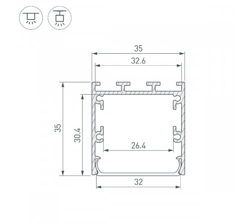 Алюминиевый профиль Arlight LINE-M-3535-3000 BLACK 053402 Алюминиевый профиль Arlight LINE-M-3535-3000 BLACK 053402