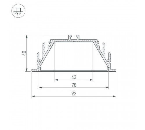 Профиль с экраном Arlight ALU-POWER-RW80F-2000ANOD+FROST 016472