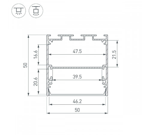 Алюминиевый профиль Arlight LINE-S-5050-3000 WHITE 041844 Алюминиевый профиль Arlight LINE-S-5050-3000 WHITE 041844