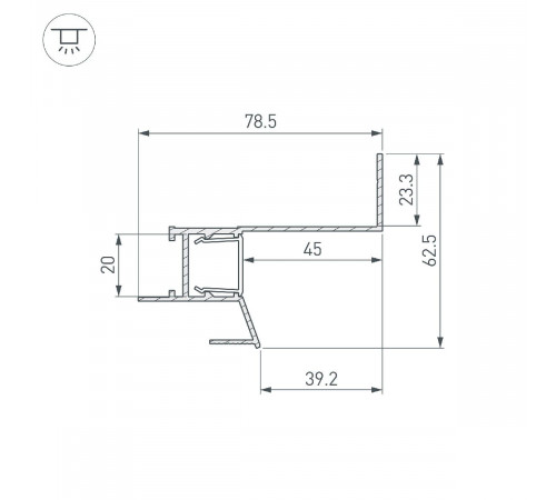 Алюминиевый профиль Arlight СEIL-S18-SHADOW-SIDE-3000 WHITE 050501