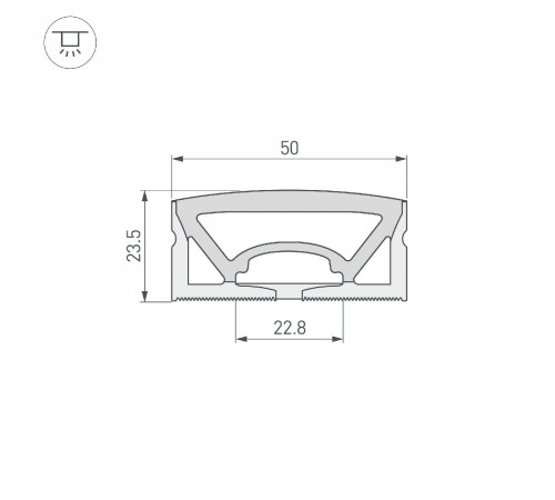 Силиконовый профиль Arlight WPH-FLEX-5025-TOP-S23-5m WHITE 049947 Силиконовый профиль Arlight WPH-FLEX-5025-TOP-S23-5m WHITE 049947