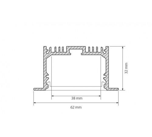 Профиль Arlight SL-LINIA62-F-2000 ANOD 019292 Профиль Arlight SL-LINIA62-F-2000 ANOD 019292