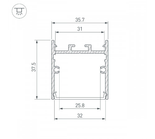 Алюминиевый профиль Arlight SL-LINE-3638-LW-3000 ANOD 043973 Алюминиевый профиль Arlight SL-LINE-3638-LW-3000 ANOD 043973