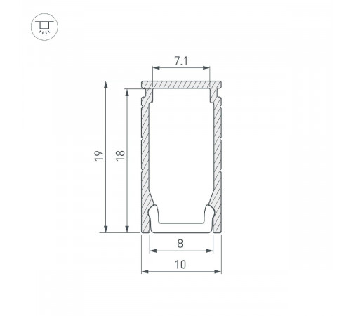 Алюминиевый профиль Arlight LINE-1019-2000 ANOD 053426