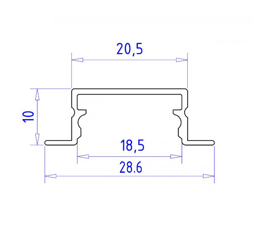 Алюминиевый встраиваемый профиль Ambrella Light Alum Profile GP1200AL Алюминиевый встраиваемый профиль Ambrella Light Alum Profile GP1200AL