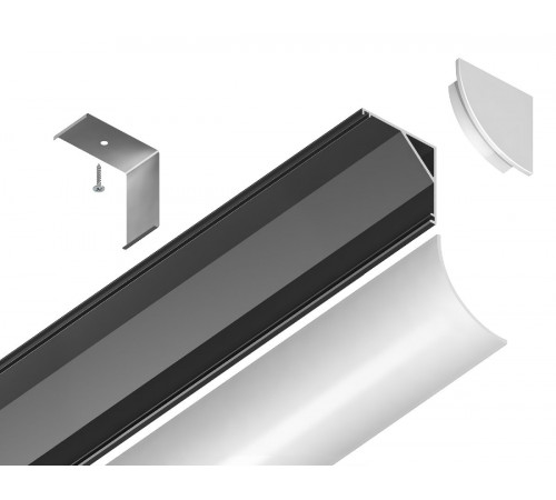Алюминиевый угловой профиль Ambrella Light Alum Profile GP2100BK Алюминиевый угловой профиль Ambrella Light Alum Profile GP2100BK