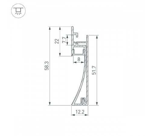 Профиль Arlight PLINTUS-H58-F-2000 ANOD 046391 Профиль Arlight PLINTUS-H58-F-2000 ANOD 046391