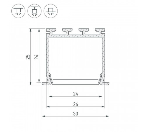 Профиль Arlight PLS-LOCK-H25-FS-2000 ANOD 016446 Профиль Arlight PLS-LOCK-H25-FS-2000 ANOD 016446