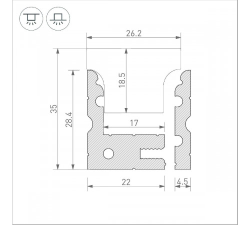 Профиль Arlight ARH-FLOOR27-H28-2000 ANOD 038356 Профиль Arlight ARH-FLOOR27-H28-2000 ANOD 038356