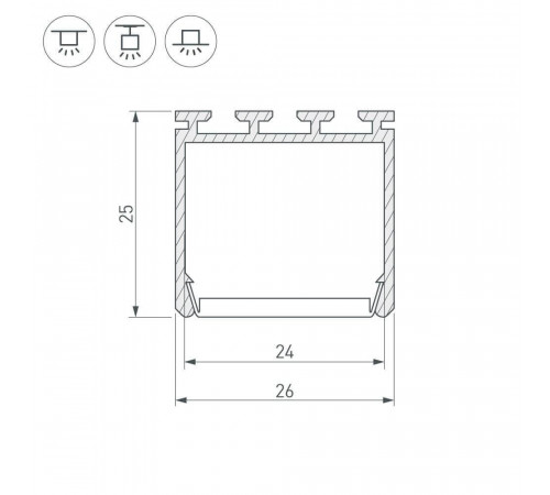 Профиль Arlight PLS-LOCK-H25-2000 ANOD 016386 Профиль Arlight PLS-LOCK-H25-2000 ANOD 016386