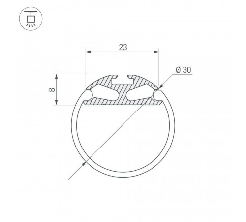 Профиль Arlight ROUND-D30-2000 ANOD 023860 Профиль Arlight ROUND-D30-2000 ANOD 023860