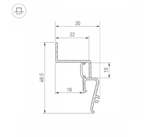 Профиль Arlight STRETCH-SHADOW-2000 WHITE (A2-CONTOUR-PRO) 042559 Профиль Arlight STRETCH-SHADOW-2000 WHITE (A2-CONTOUR-PRO) 042559