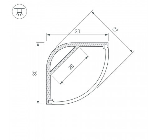 Профиль Arlight ARH-KANT-H30-2000 ANOD 016136 Профиль Arlight ARH-KANT-H30-2000 ANOD 016136