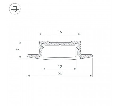 Профиль Arlight SL-SLIM-H7-F25-2000 ANOD 023717 Профиль Arlight SL-SLIM-H7-F25-2000 ANOD 023717
